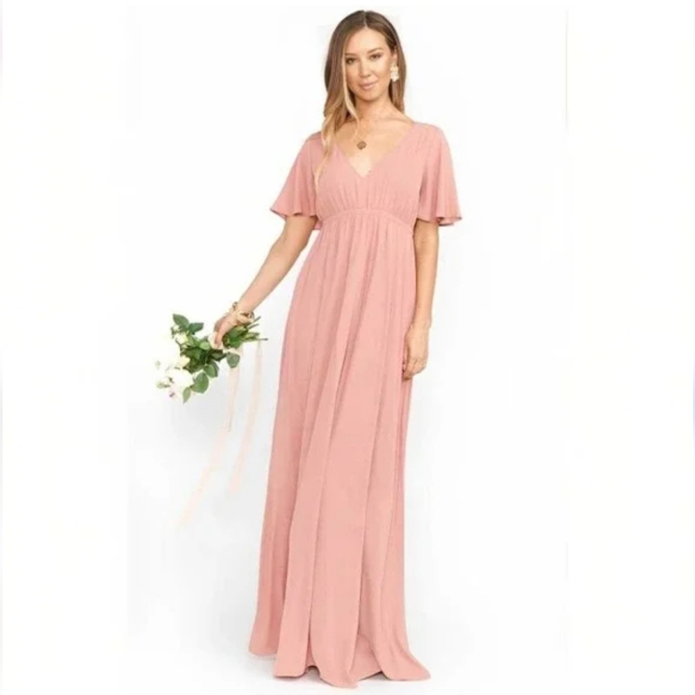 NWT Show Me Your Mumu Emily Empire Maxi Dress Color Rustic Mauve Crisp Size XL